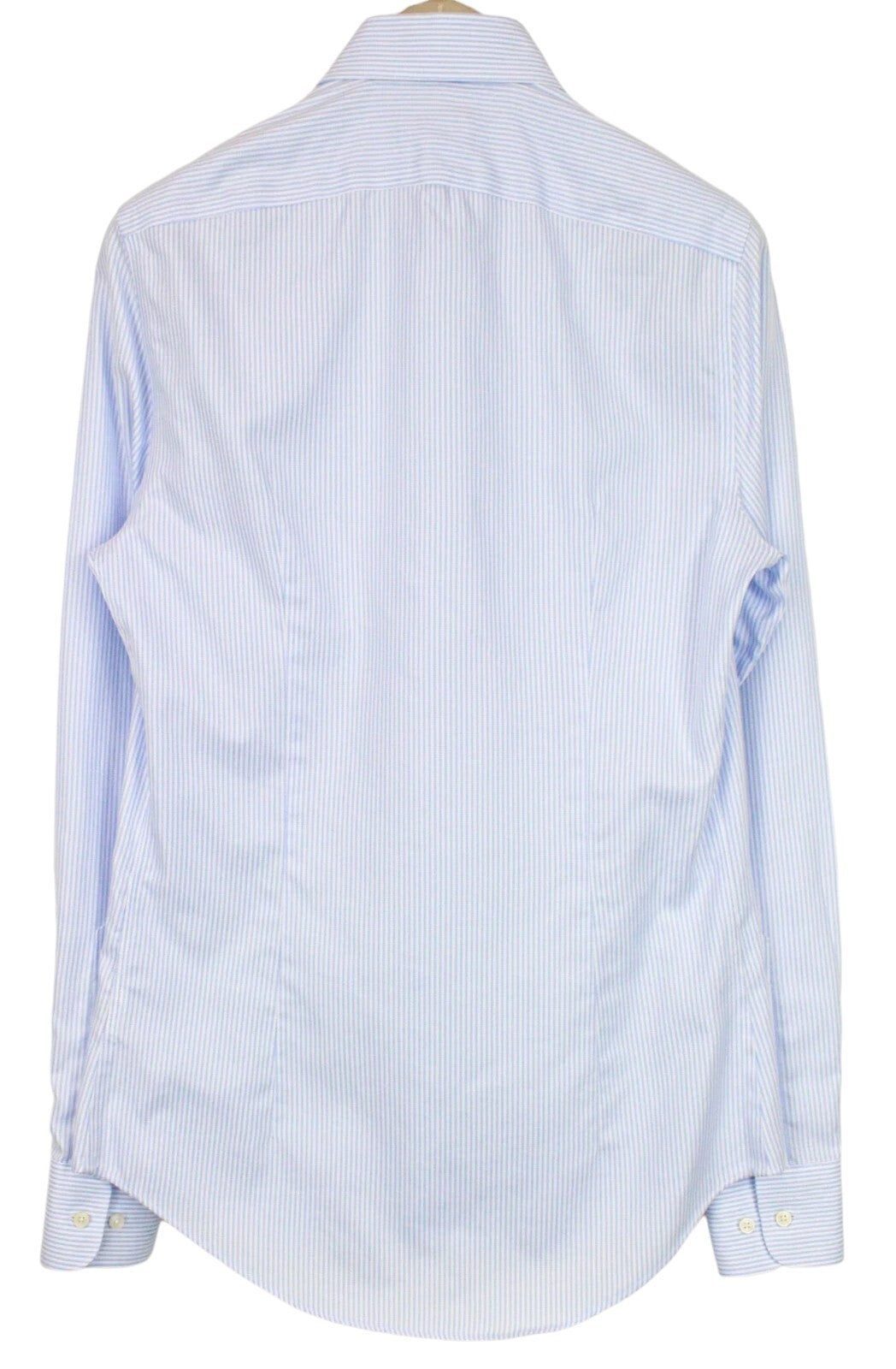 SUITSUPPLY Men's Formal Shirt 38L/15L Blue Striped Slim Pure Cotton Extra Slim