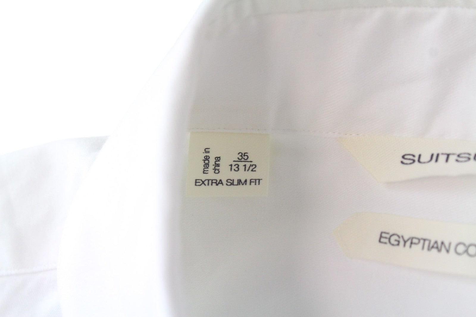 SUITSUPPLY Men's Formal Shirt 35/13 1/2 White Pure Cotton Button-Up Extra Slim