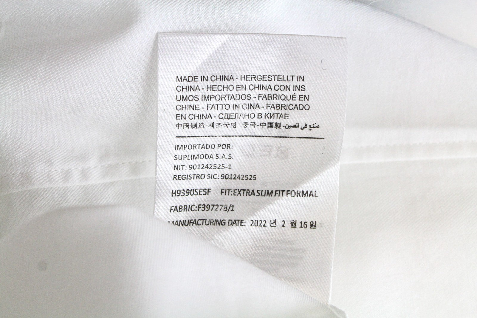 SUITSUPPLY Men's Formal Shirt 35/13 1/2 White Pure Cotton Button-Up Extra Slim