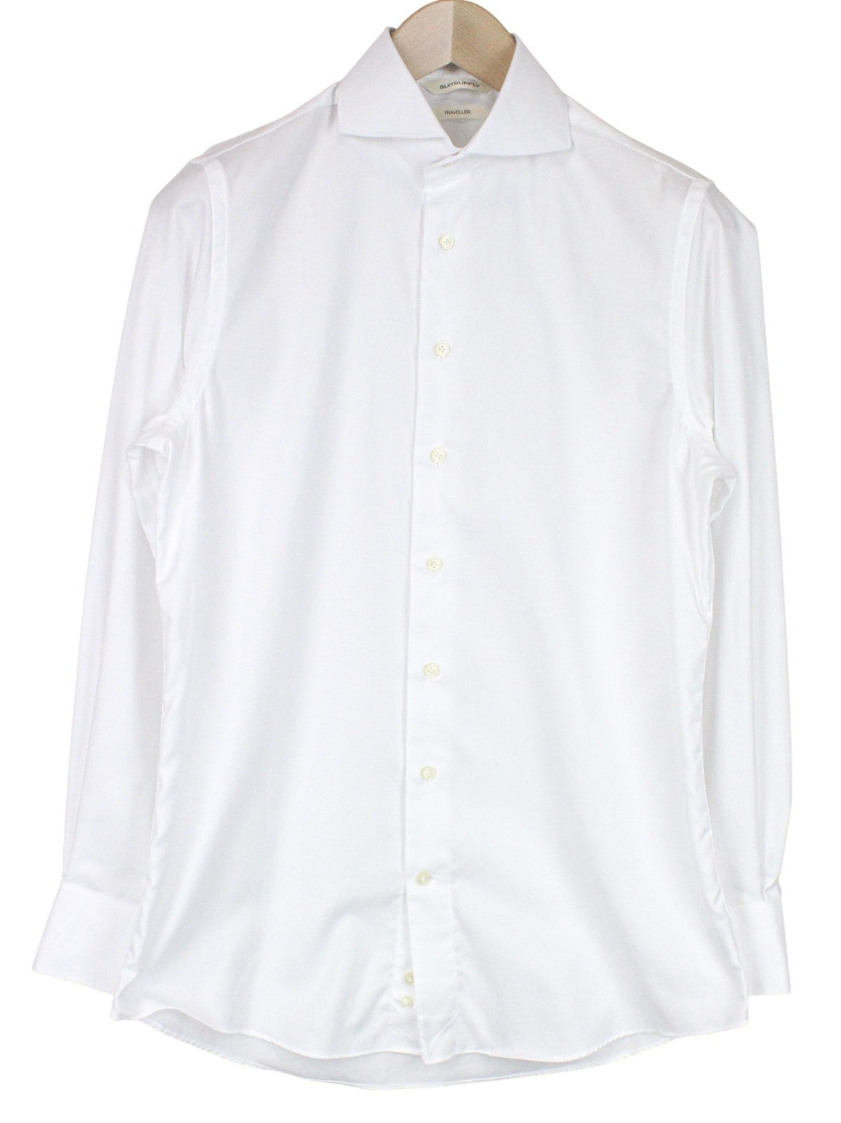 SUITSUPPLY Men's Formal Shirt 39 White Pure Cotton Extra Slim Long Sleeve