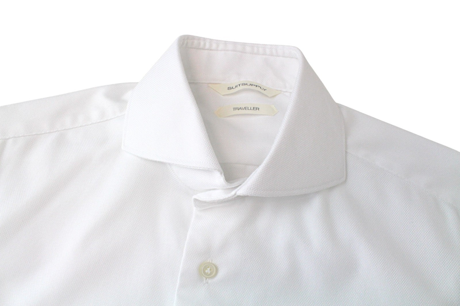 SUITSUPPLY Men's Formal Shirt 39 White Pure Cotton Extra Slim Long Sleeve