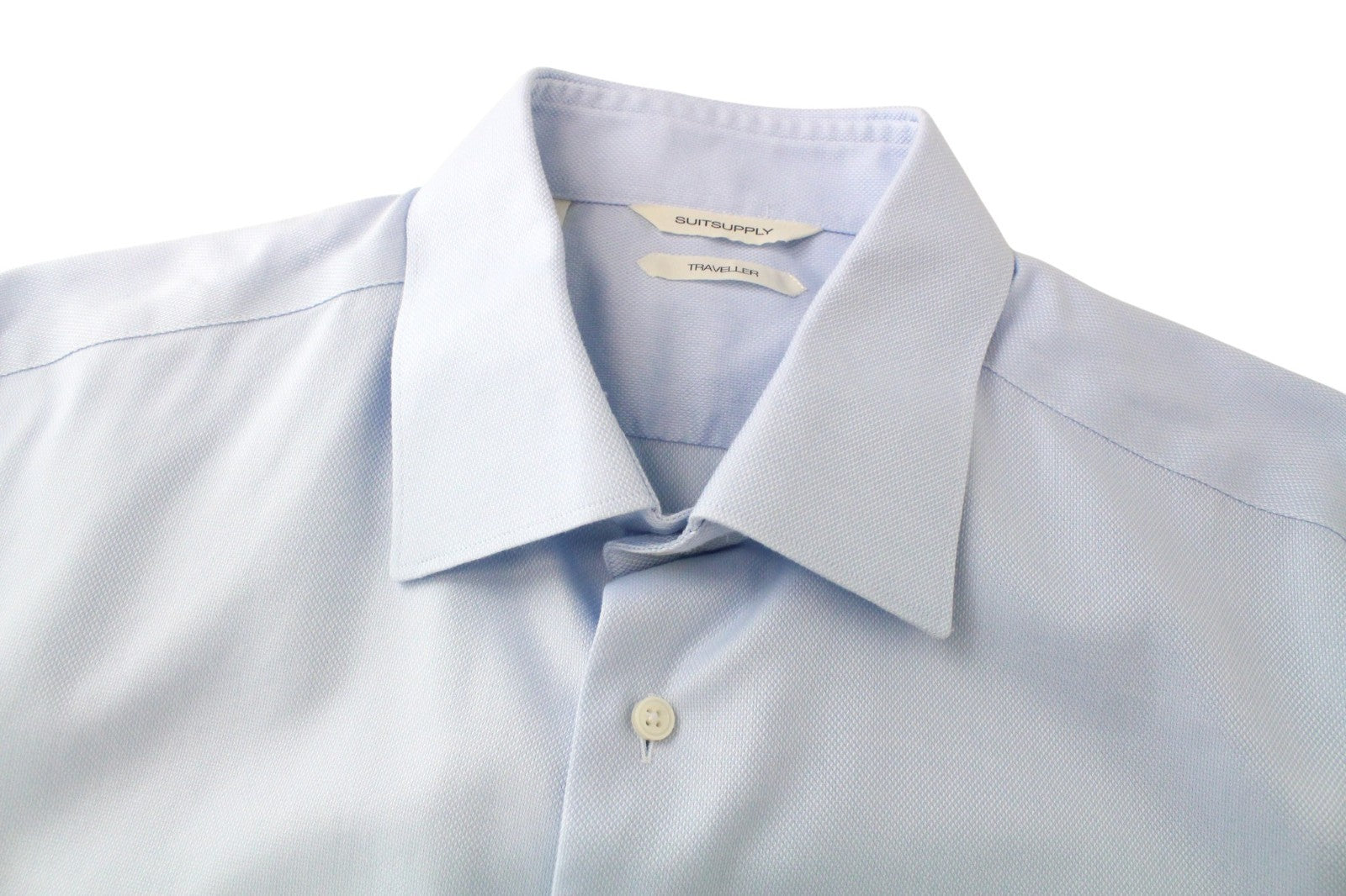 SUITSUPPLY Traveller Men's Formal Shirt 41L/16L Slim Blue Pure Cotton Long