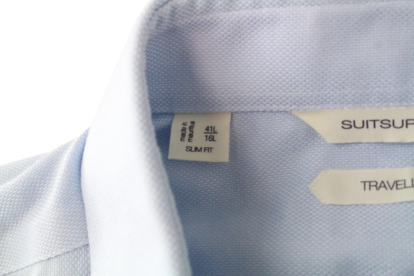 SUITSUPPLY Traveller Men's Formal Shirt 41L/16L Slim Blue Pure Cotton Long