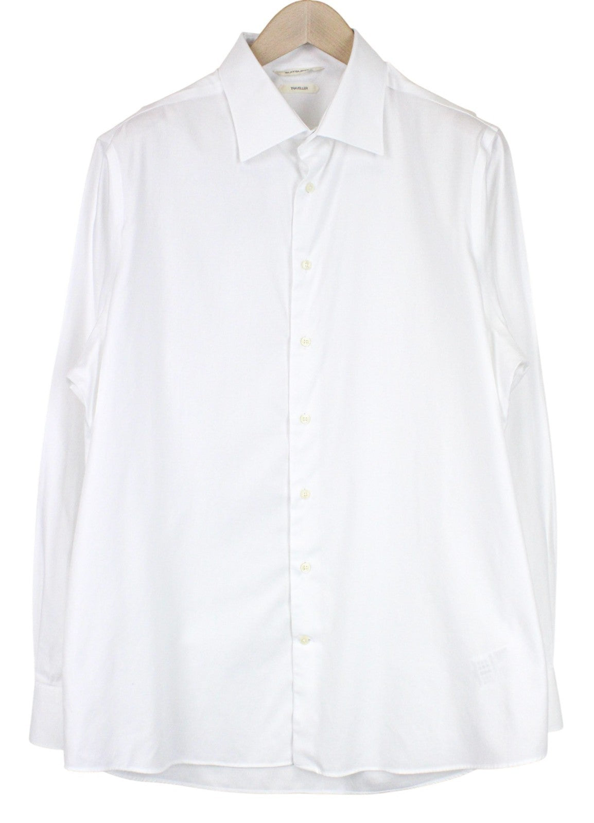 SUITSUPPLY Traveller Men's Formal Shirt 44/17 1/2 White Slim Pure Cotton