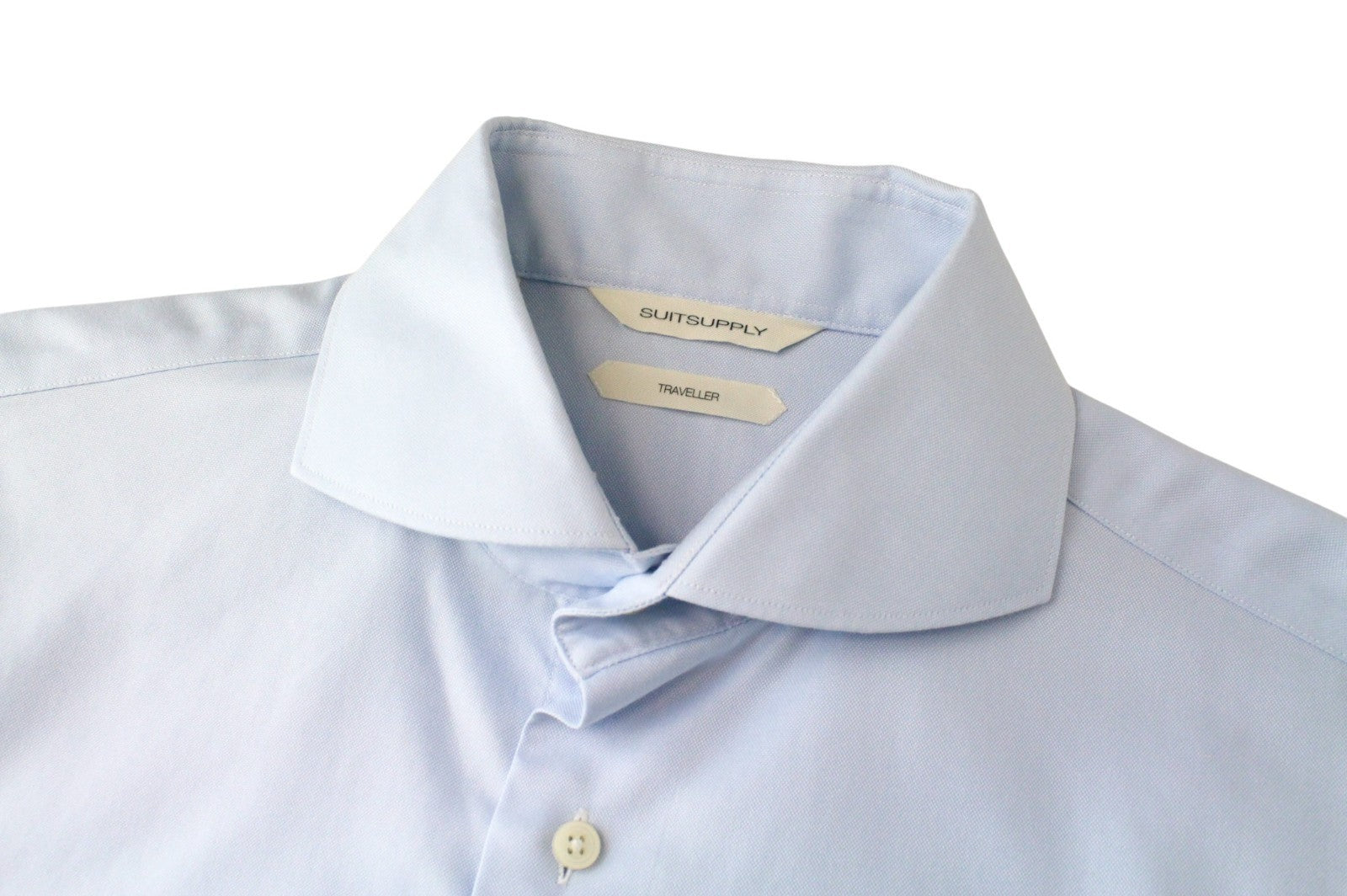SUITSUPPLY Traveller Men's Formal Shirt 38/15 Light Blue Slim Pure Cotton