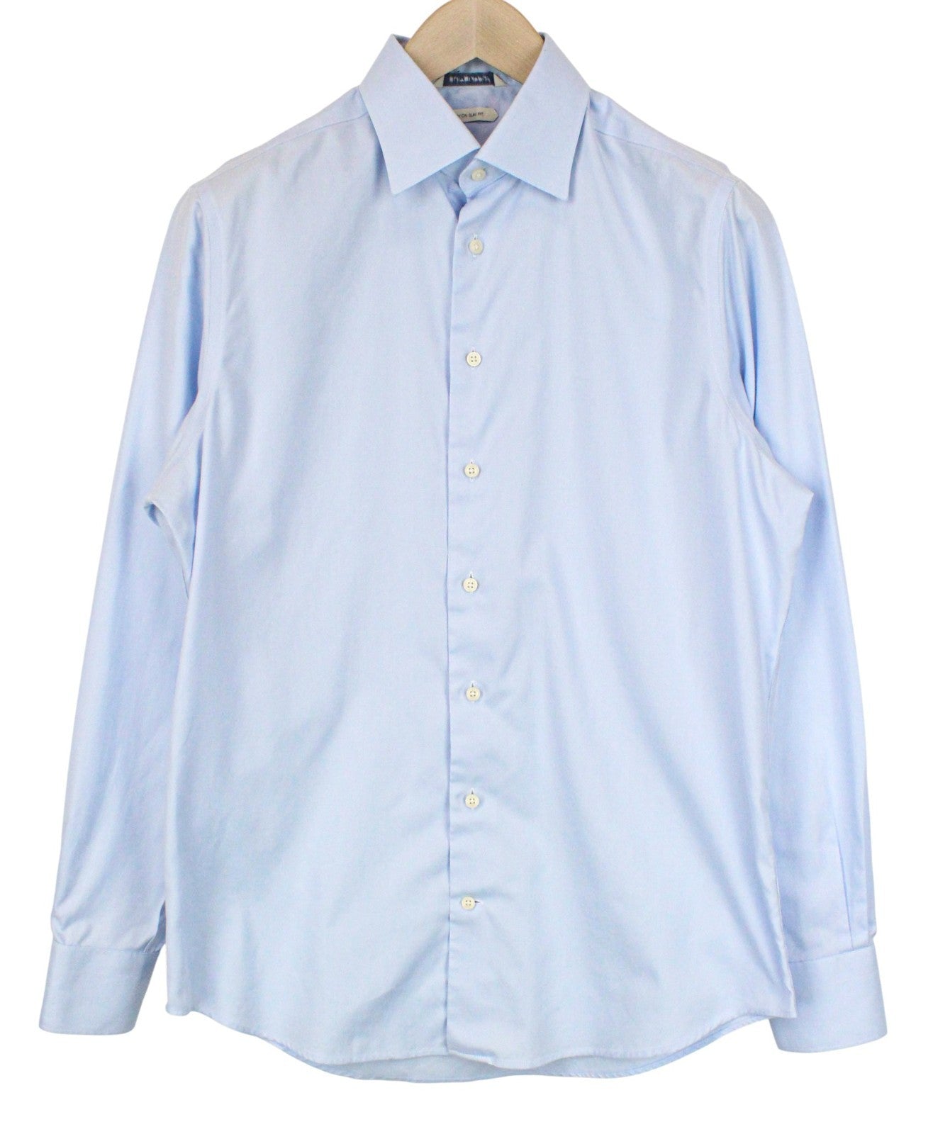 SUITSUPPLY Men's Formal Shirt 39/15 1/2 Light Blue Slim Pure Cotton Try On