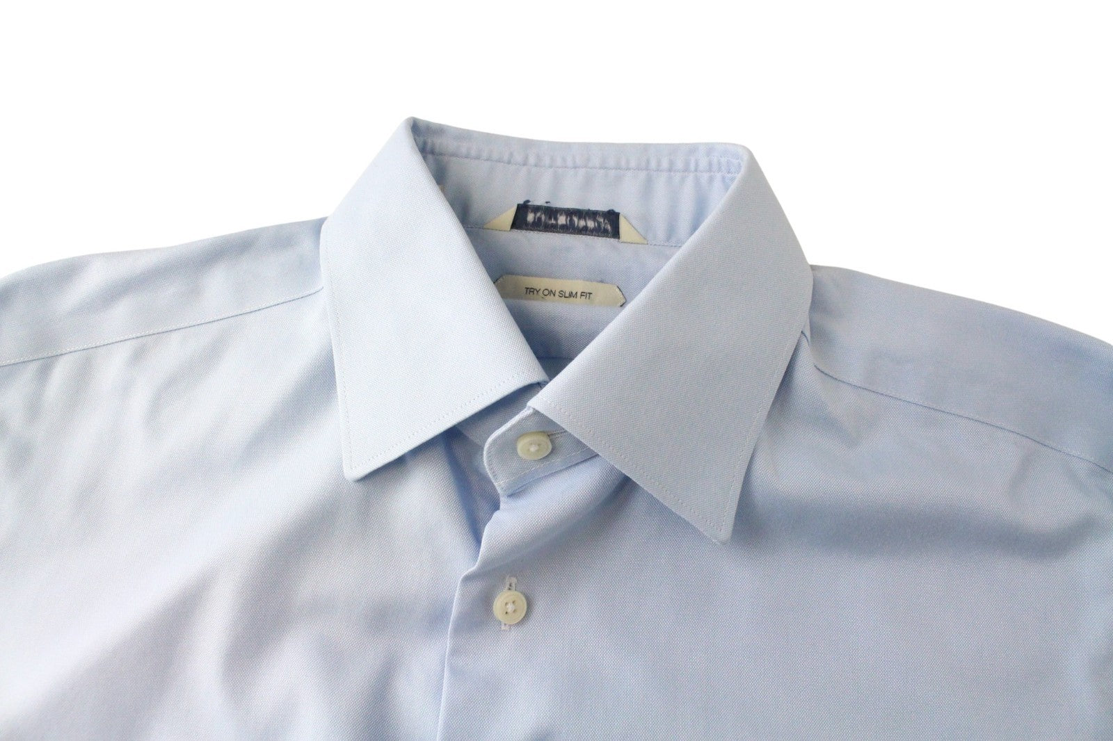 SUITSUPPLY Men's Formal Shirt 39/15 1/2 Light Blue Slim Pure Cotton Try On