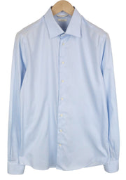 SUITSUPPLY Traveller Men's Formal Shirt 41L/16L Blue Melange Slim Pure Cotton