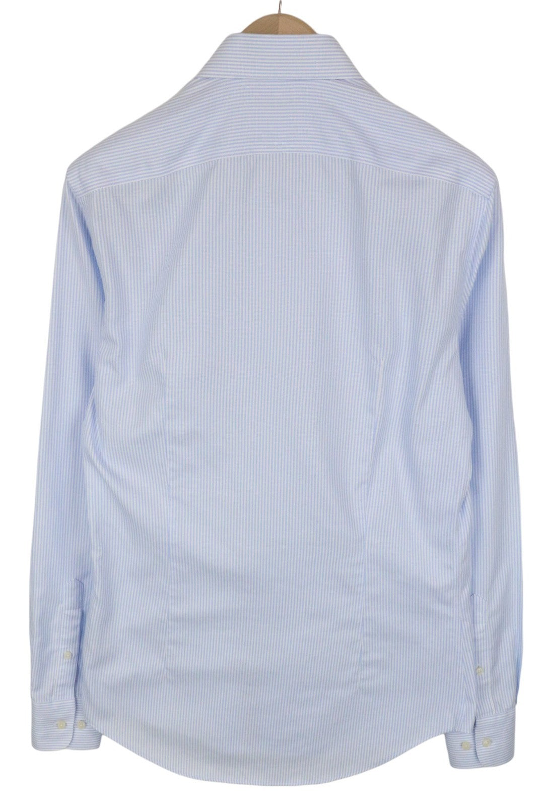 SUITSUPPLY Men's Formal Shirt 39L/15 1/2L Blue Striped Slim Pure Cotton Try On