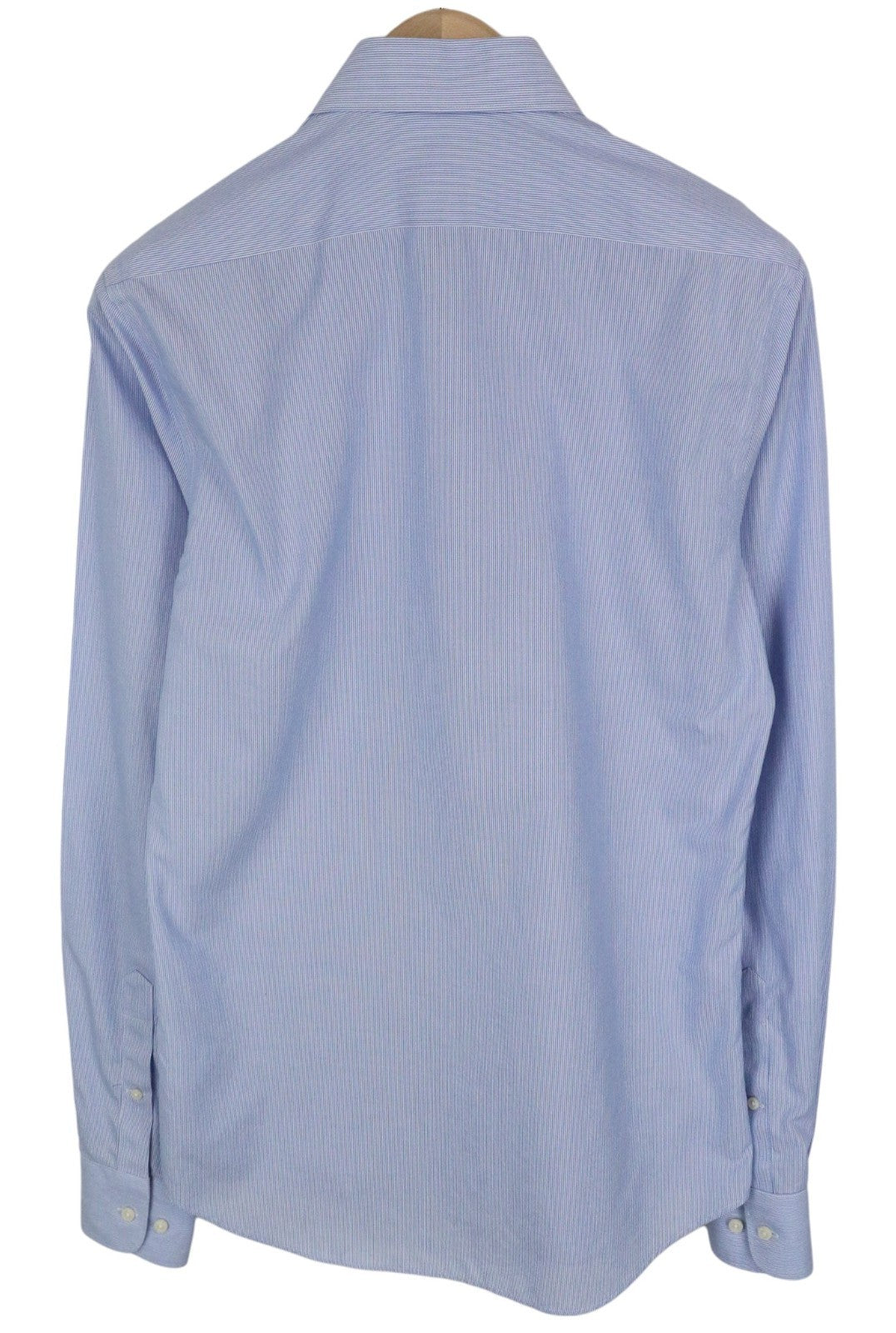 SUITSUPPLY Men's Formal Shirt 38.7/15L Blue Striped Slim Pure Cotton Try On