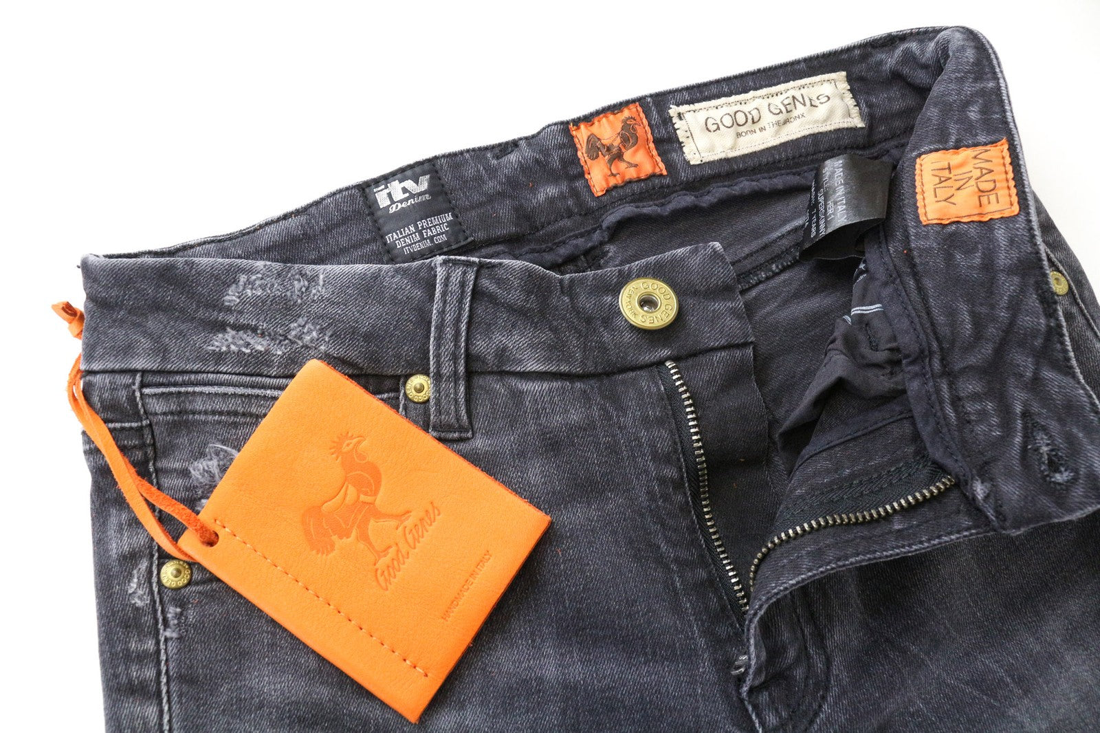 GOOD GENES Women's Jeans W27/L33 Grey Super Skinny Stretch Distress