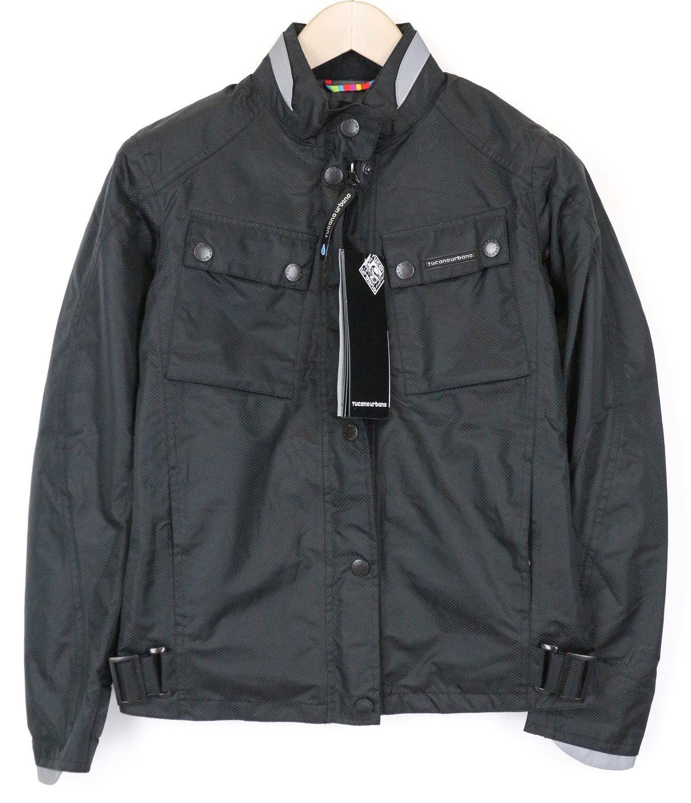 TUCANO URBANO Tina Women's Moto Jacket S Black PVC-Free Lined Windbreaker