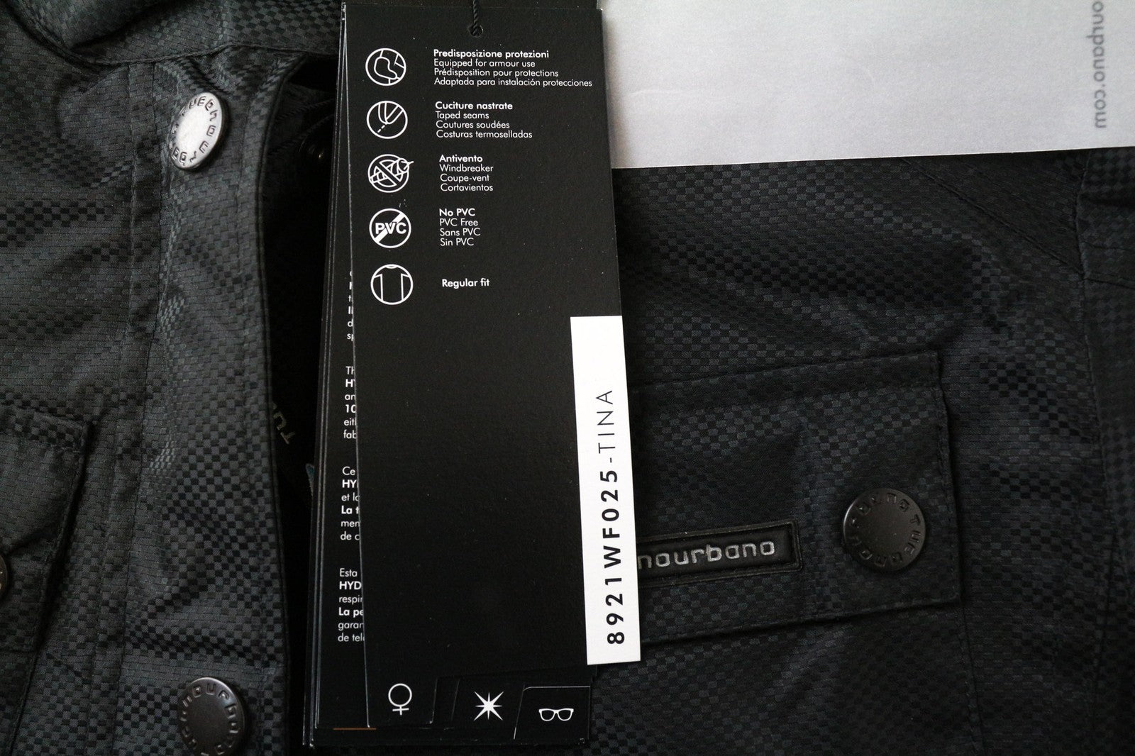 TUCANO URBANO Tina Women's Moto Jacket S Black PVC-Free Lined Windbreaker