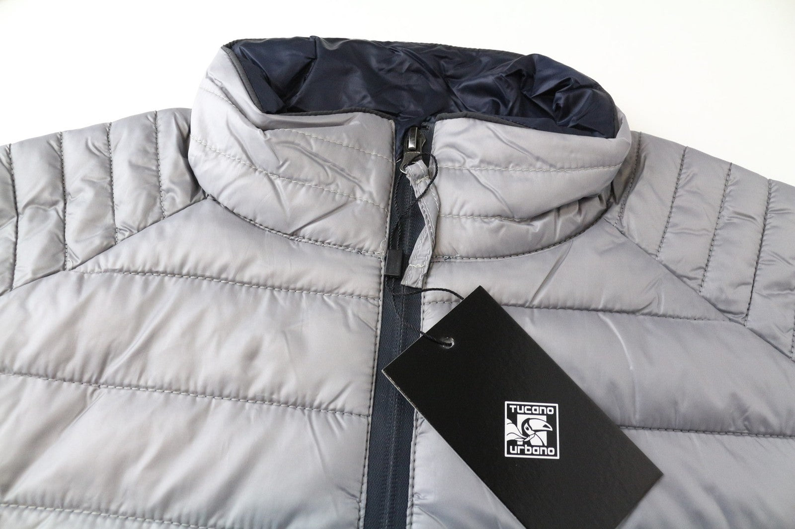 TUCANO URBANO Lot Pack Men's Grey Jacket M Thermal Lined Zipped Windbreaker