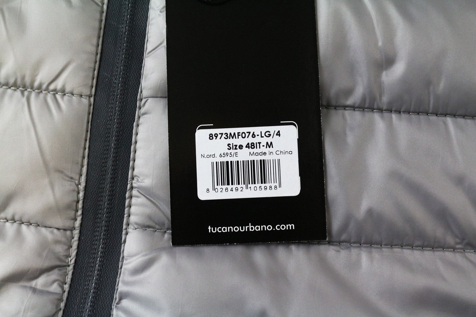 TUCANO URBANO Lot Pack Men's Grey Jacket M Thermal Lined Zipped Windbreaker