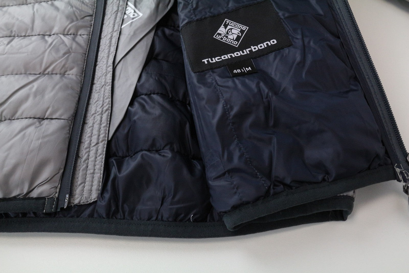 TUCANO URBANO Lot Pack Men's Grey Jacket M Thermal Lined Zipped Windbreaker