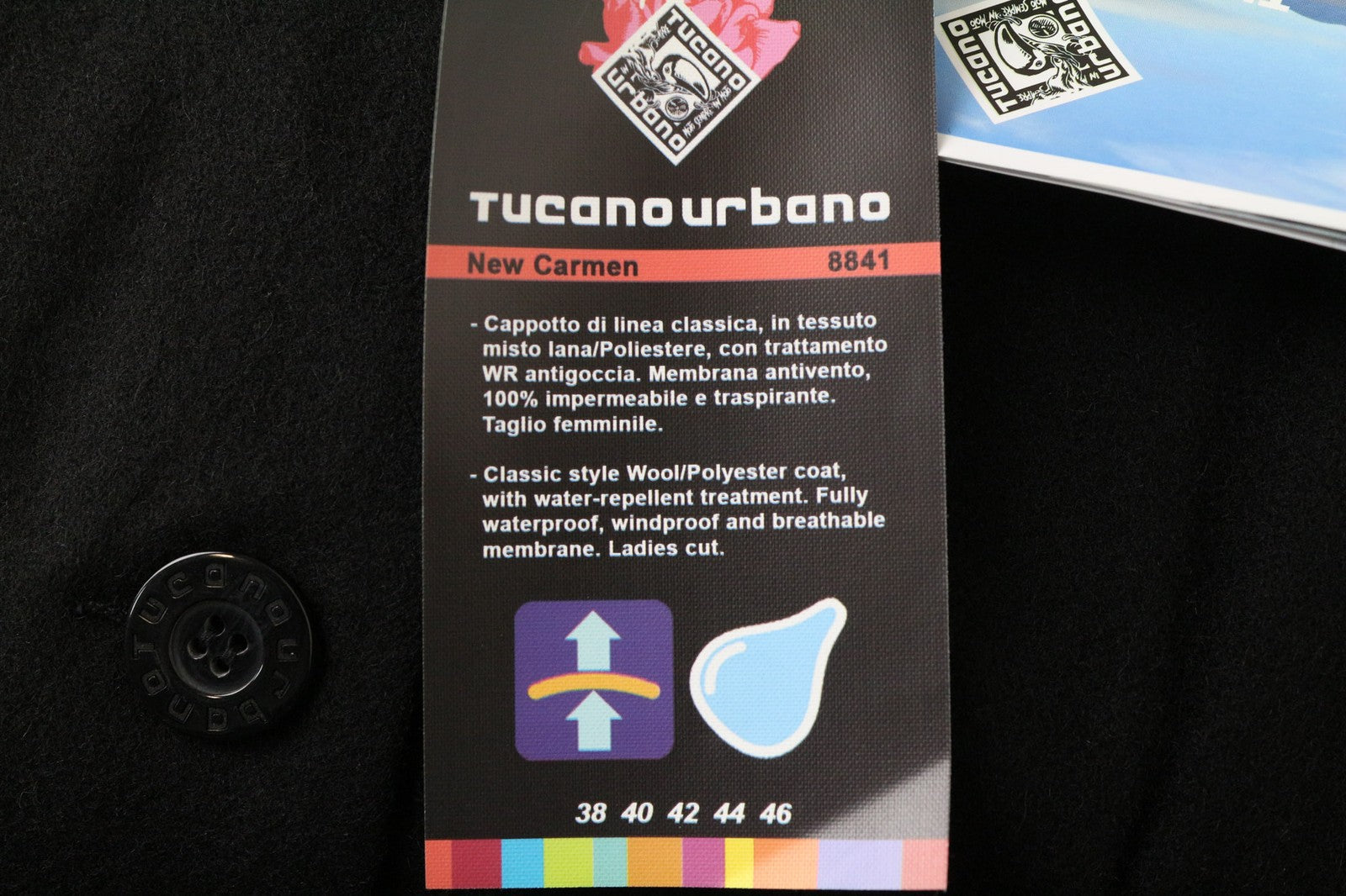 TUCANO URBANO New Carmen Women's Black IT40 Wool Blend Moto Style Coat