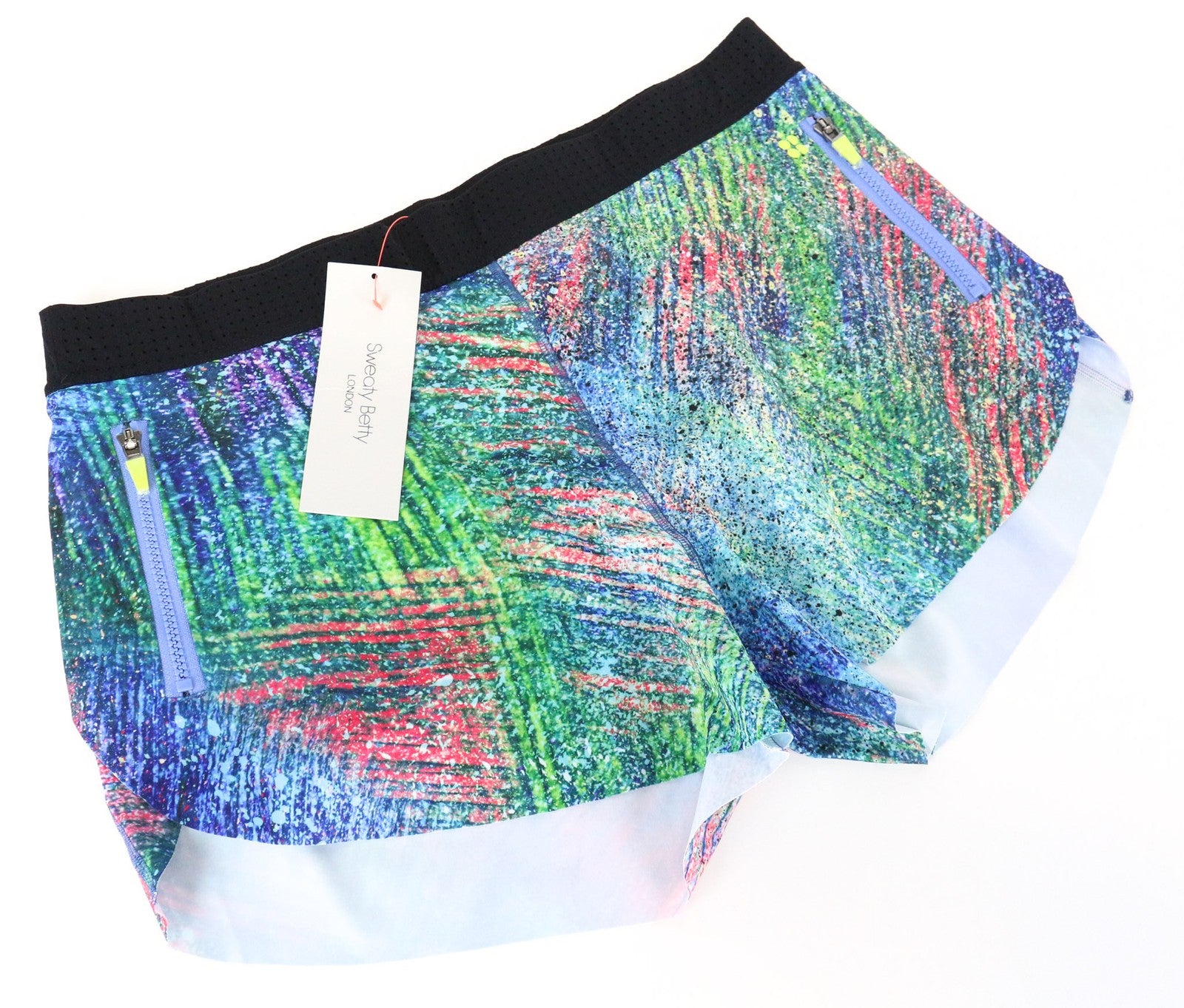 SWEATY BETTY Triple Jump Women's Blue XL Printed Sports Shorts Activewear