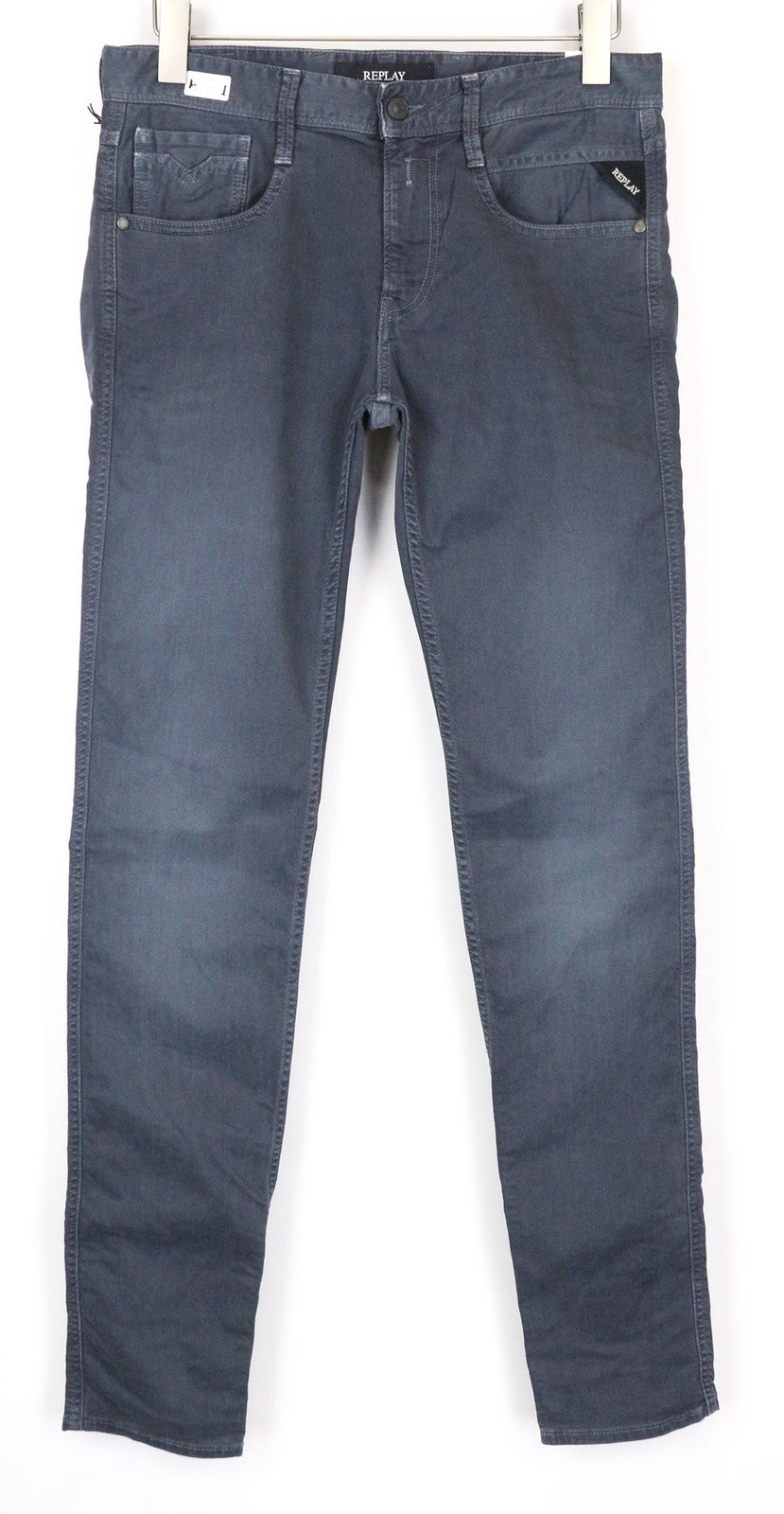 REPLAY Anbass Men's Jeans W30/L34 Slim Fit Washed Blue Stretch Cotton