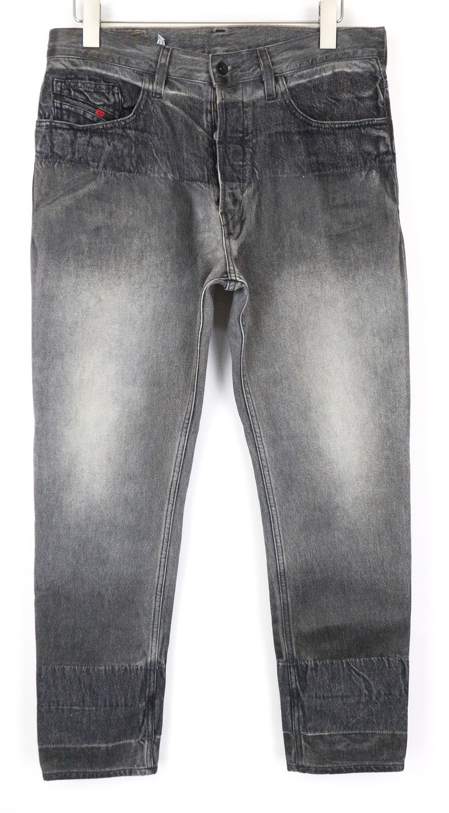 DIESEL D-5M002 089AU Men's Jeans W32/L32 Grey Tapered Fit Washed Cotton