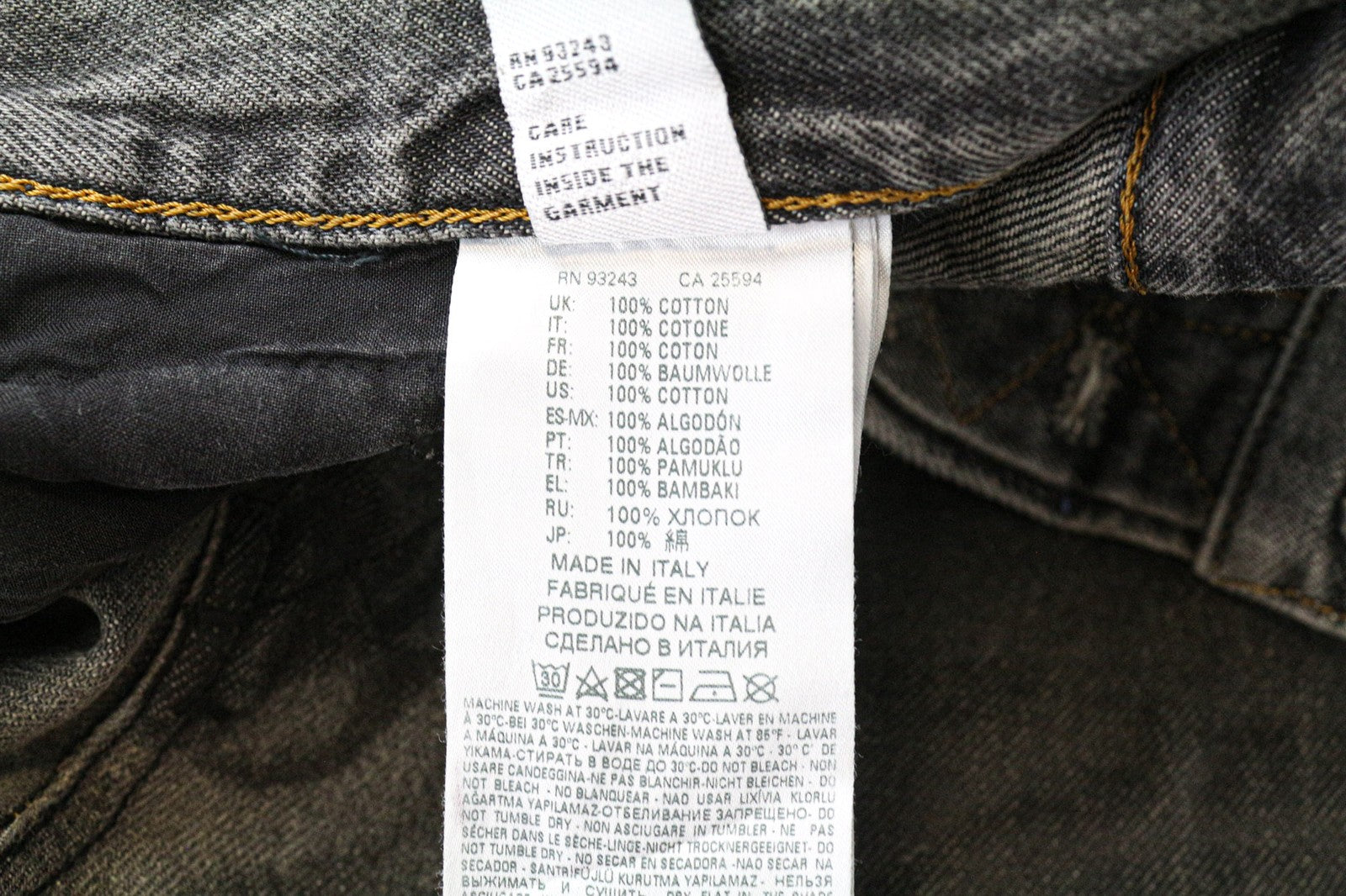 DIESEL D-5M002 089AU Men's Jeans W32/L32 Grey Tapered Fit Washed Cotton