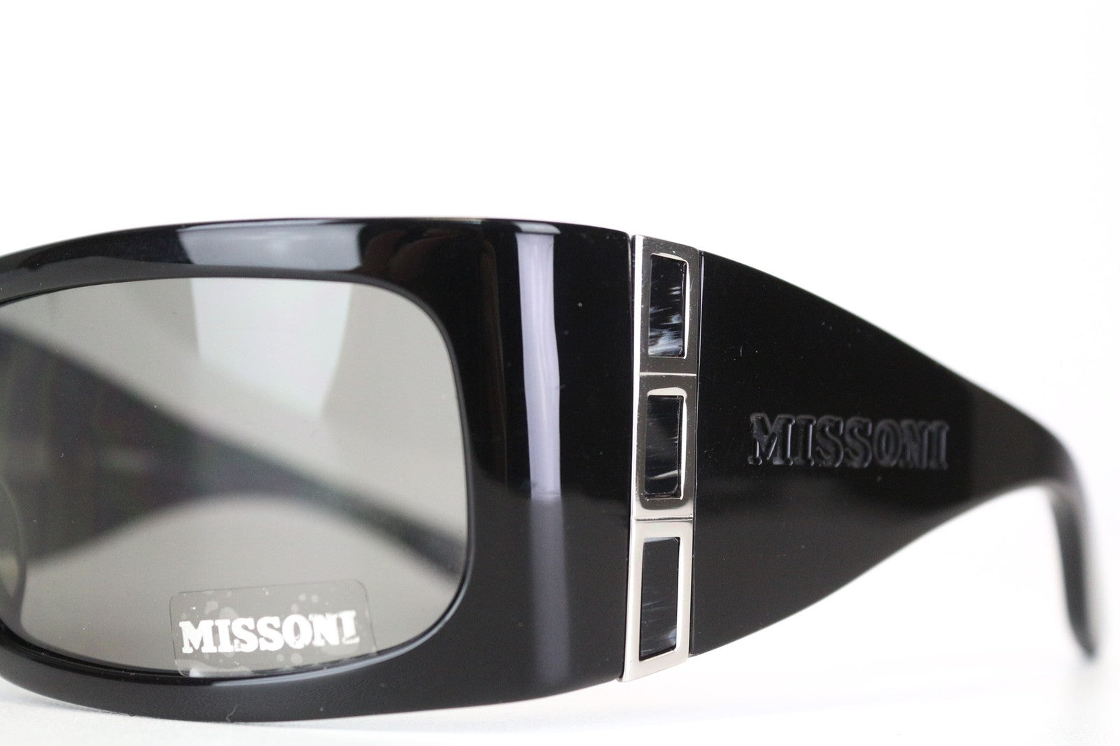 MISSONI Women's Oversized Black Sunglasses OS Tinted Logo Detailed