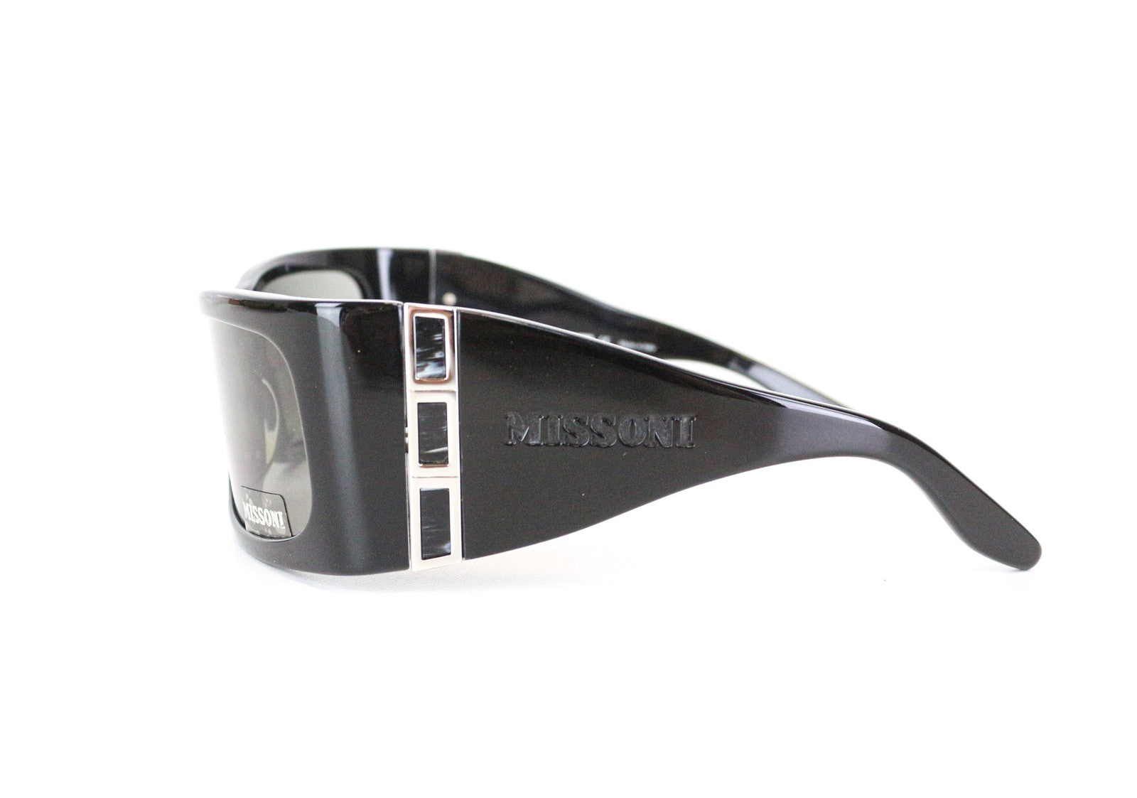 MISSONI Women's Oversized Black Sunglasses OS Tinted Logo Detailed