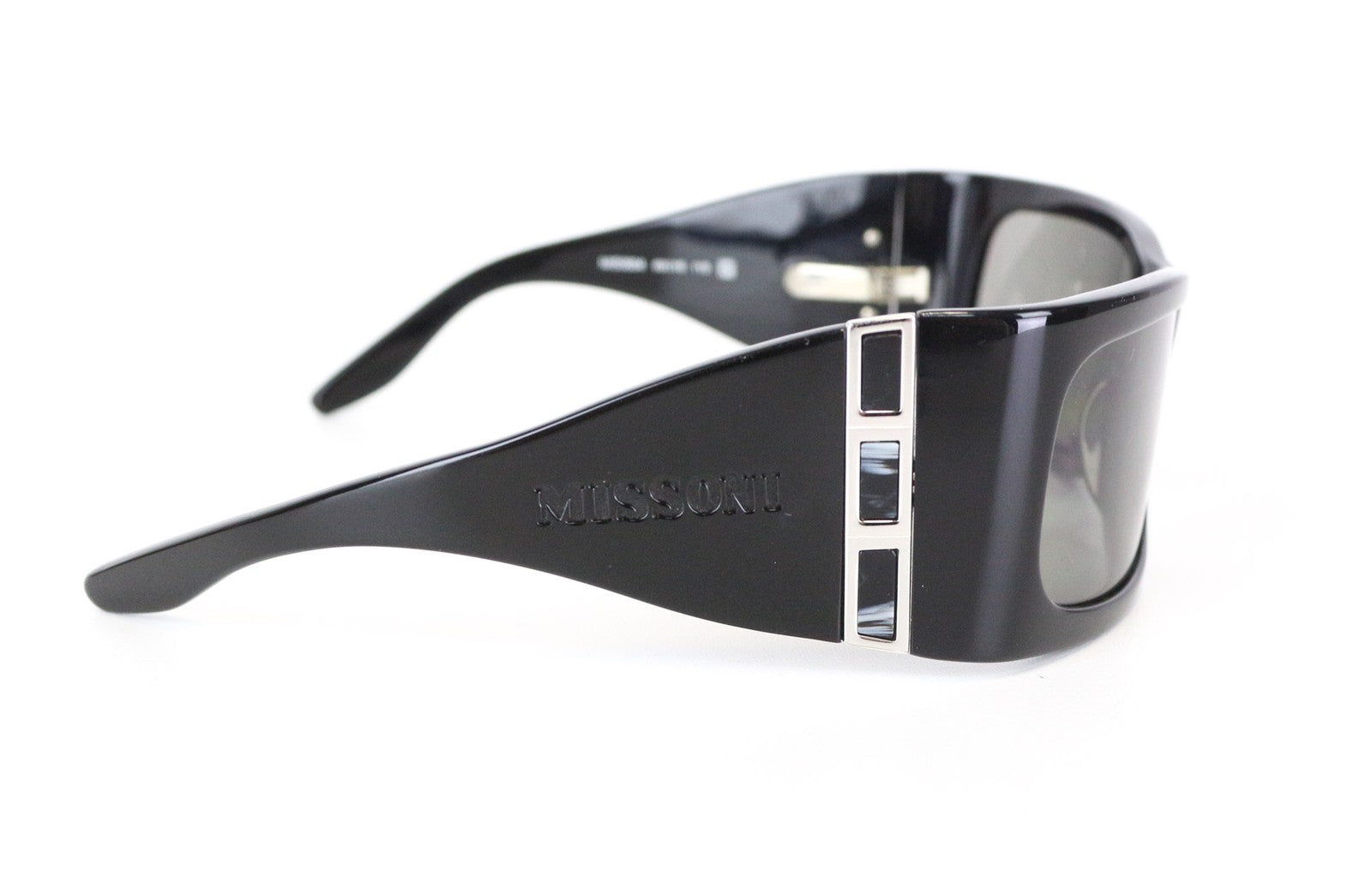 MISSONI Women's Oversized Black Sunglasses OS Tinted Logo Detailed