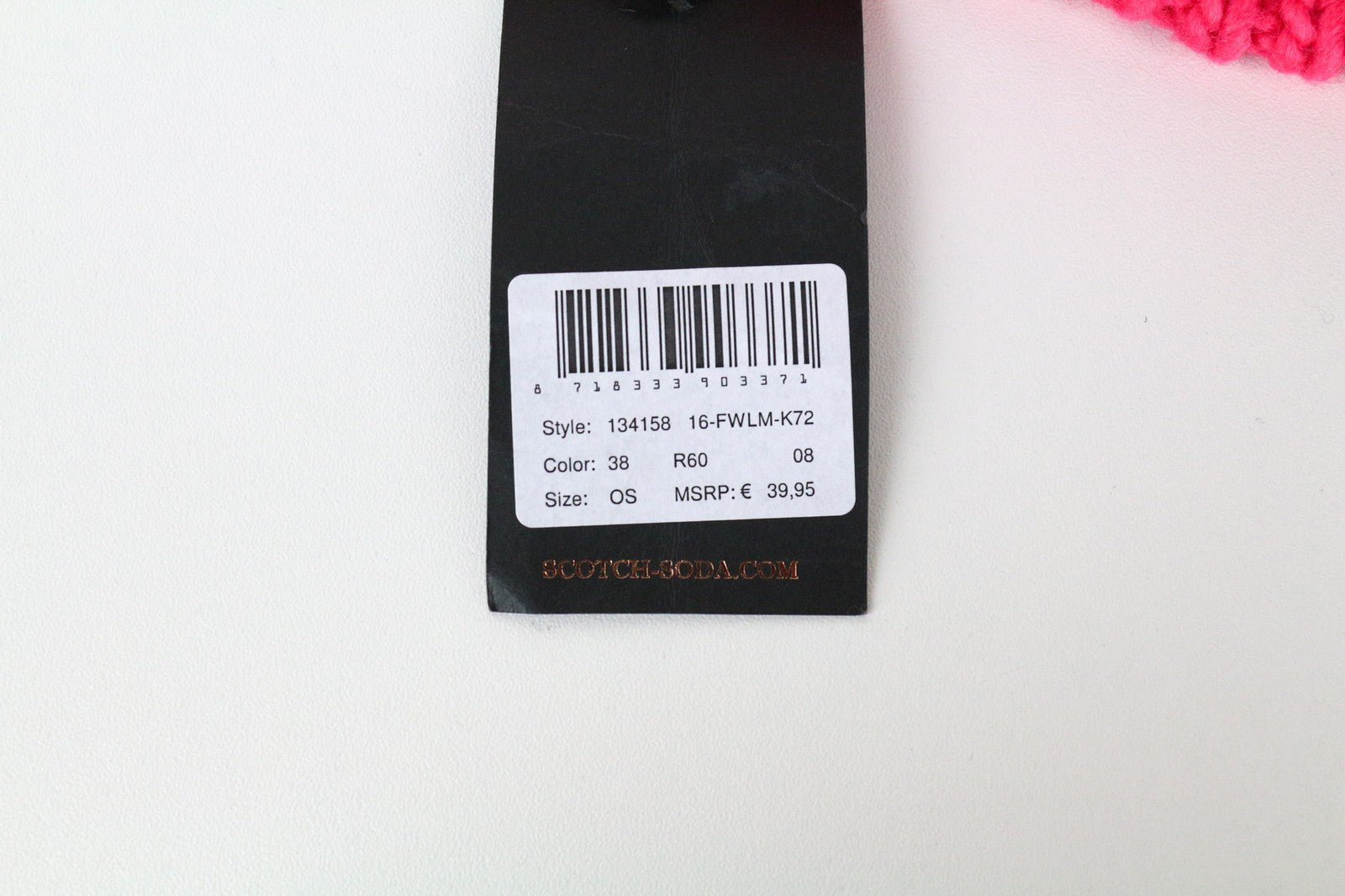 MAISON SCOTCH Women's Bright Neon Pink Pom Pom Beanie Hat OS Knit