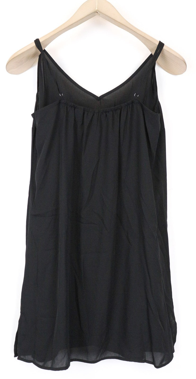 MAISON SCOTCH Women's Black S Short Sleeve Lined 2in1 Dress V-Neck