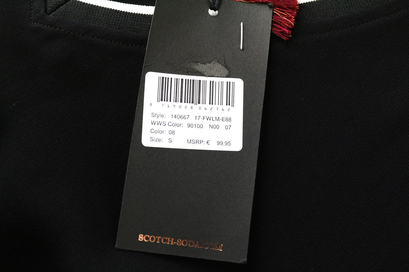 MAISON SCOTCH Women's Black S Short Sleeve Lined 2in1 Dress V-Neck