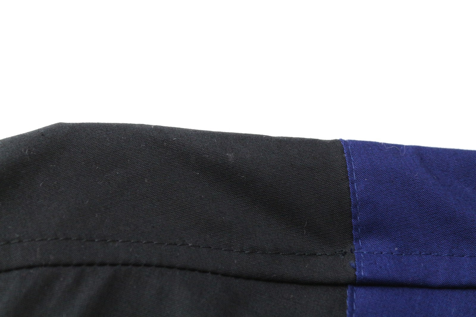 RICHMOND Men's Shirt 48 Blue Black Stretch Cotton Short Sleeve Buttoned