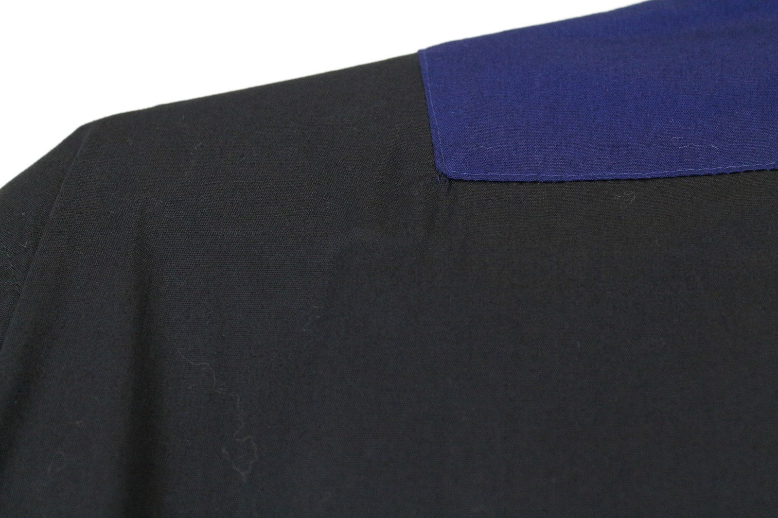 RICHMOND Men's Shirt 48 Blue Black Stretch Cotton Short Sleeve Buttoned