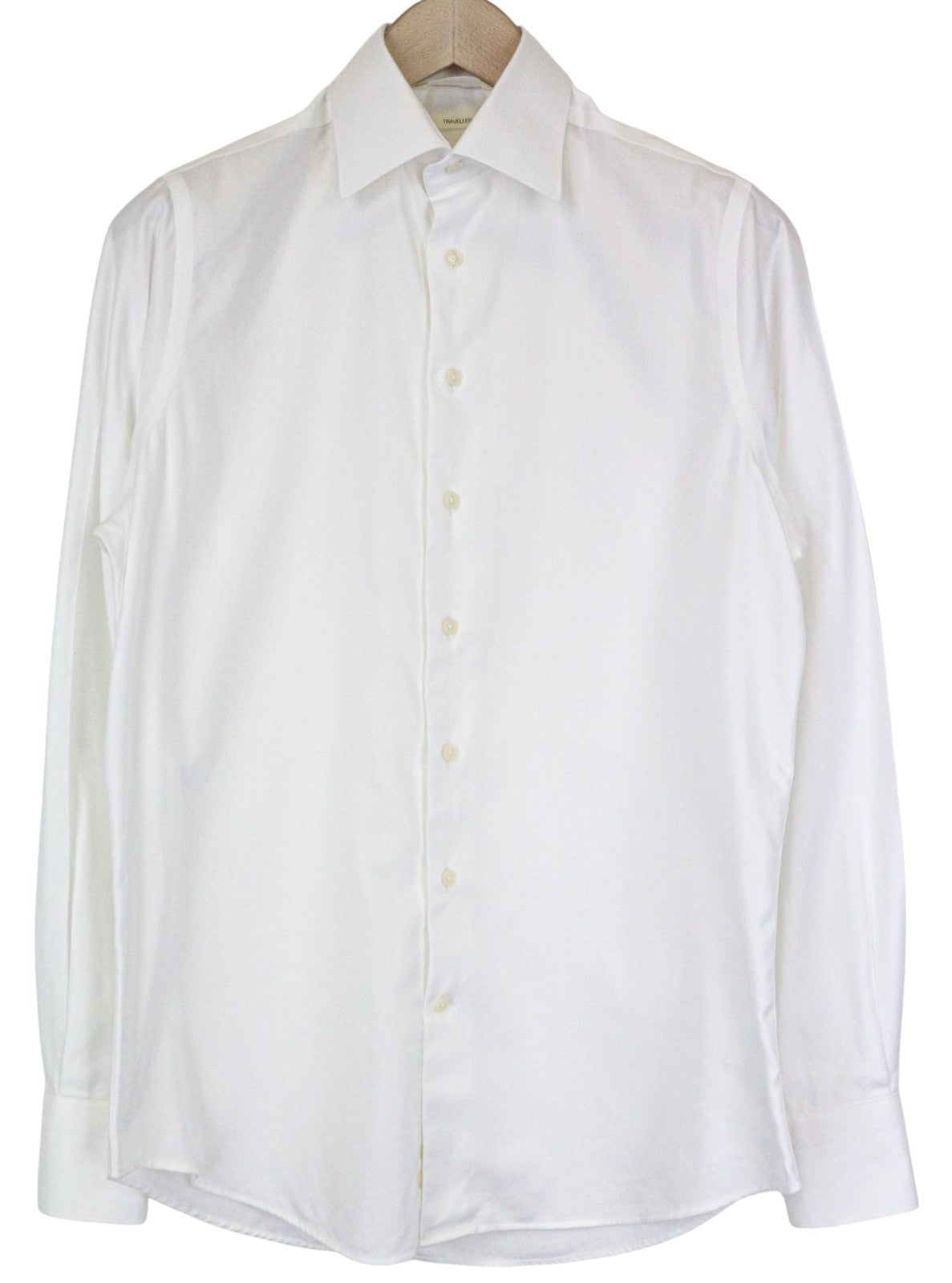 SUITSUPPLY Traveller Men's White Slim Shirt 38/15 Cotton Long Sleeve