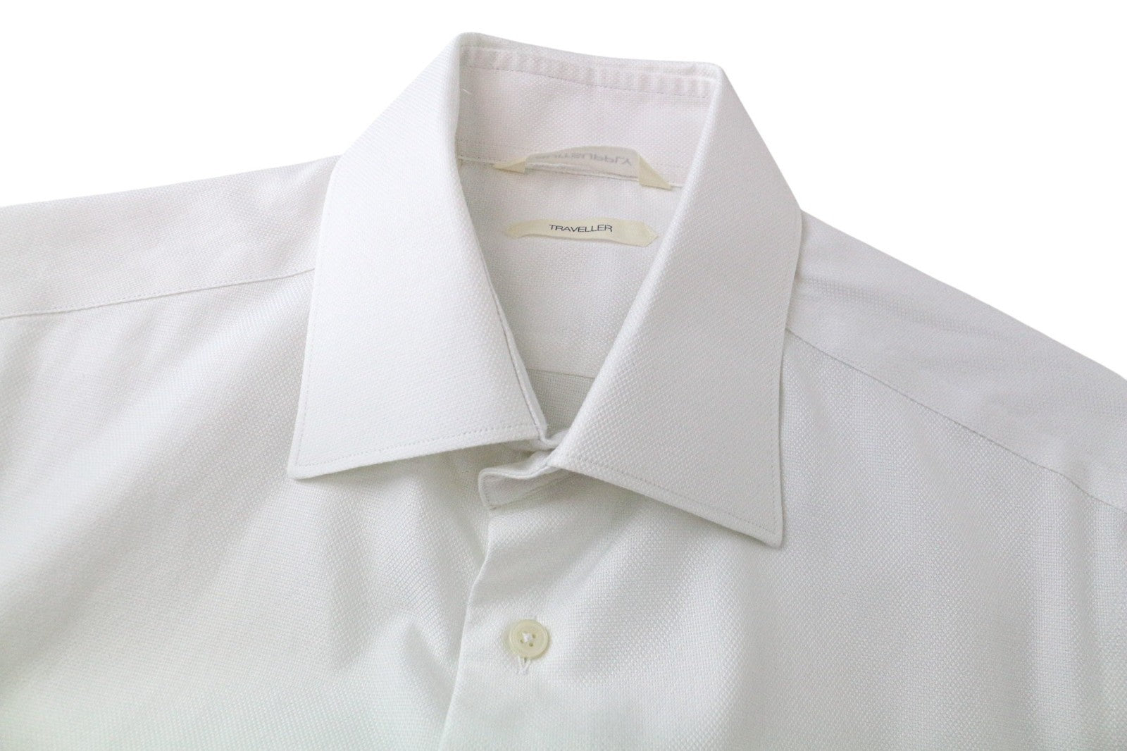 SUITSUPPLY Traveller Men's White Slim Shirt 38/15 Cotton Long Sleeve