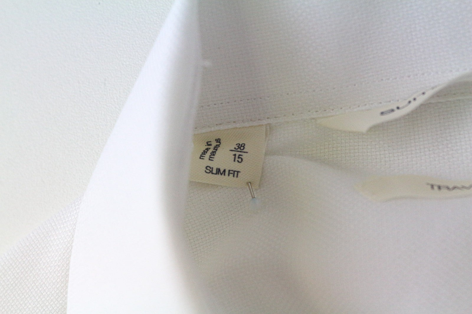 SUITSUPPLY Traveller Men's White Slim Shirt 38/15 Cotton Long Sleeve