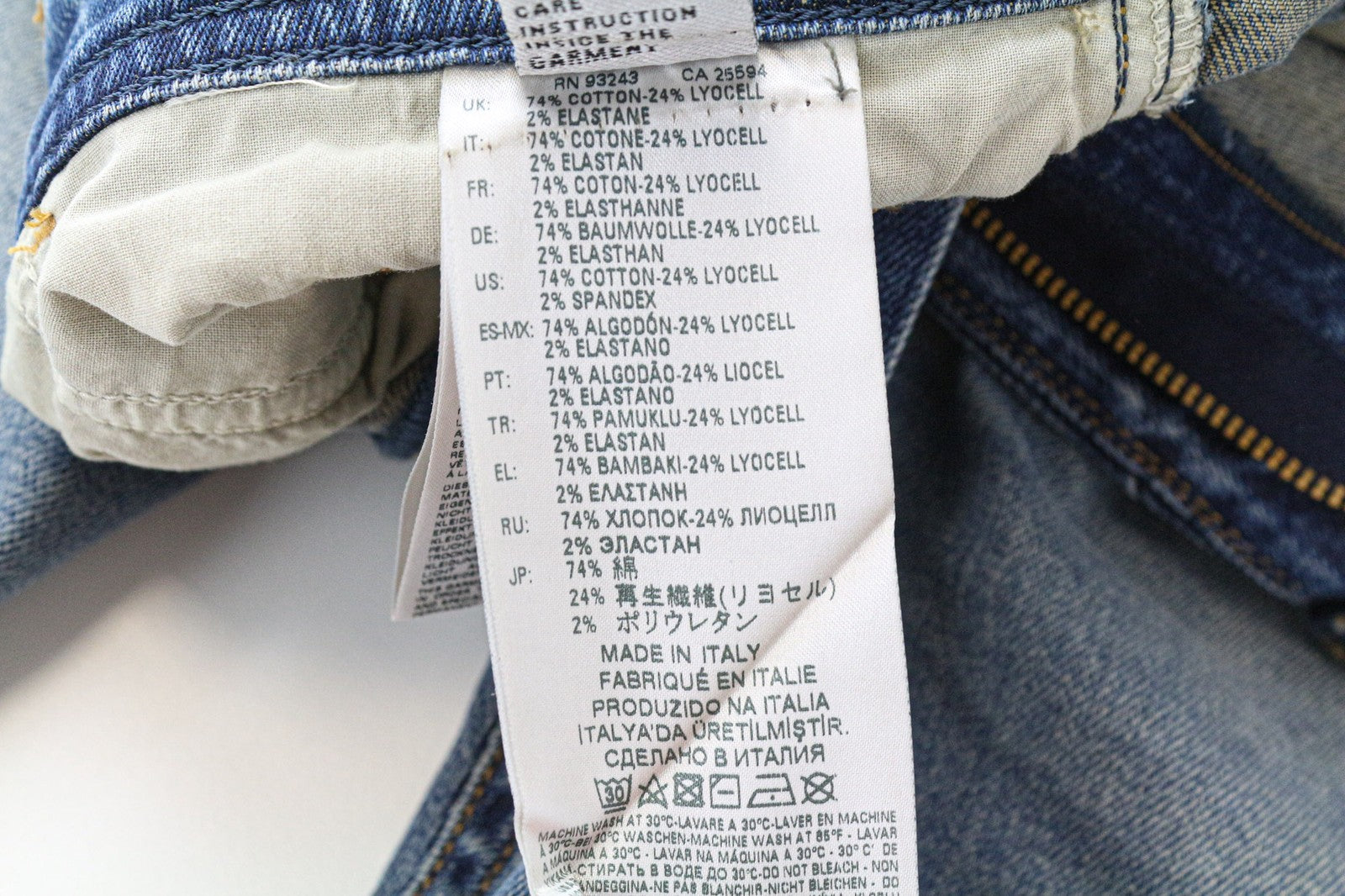 DIESEL Thommer 087AV Men's Slim W30/L32 Blue Stretch Cotton Washed Jeans