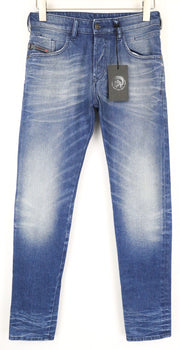 DIESEL D-Bazer 0090D Men's W28/L32 Blue Washed Tapered Cotton Jeans