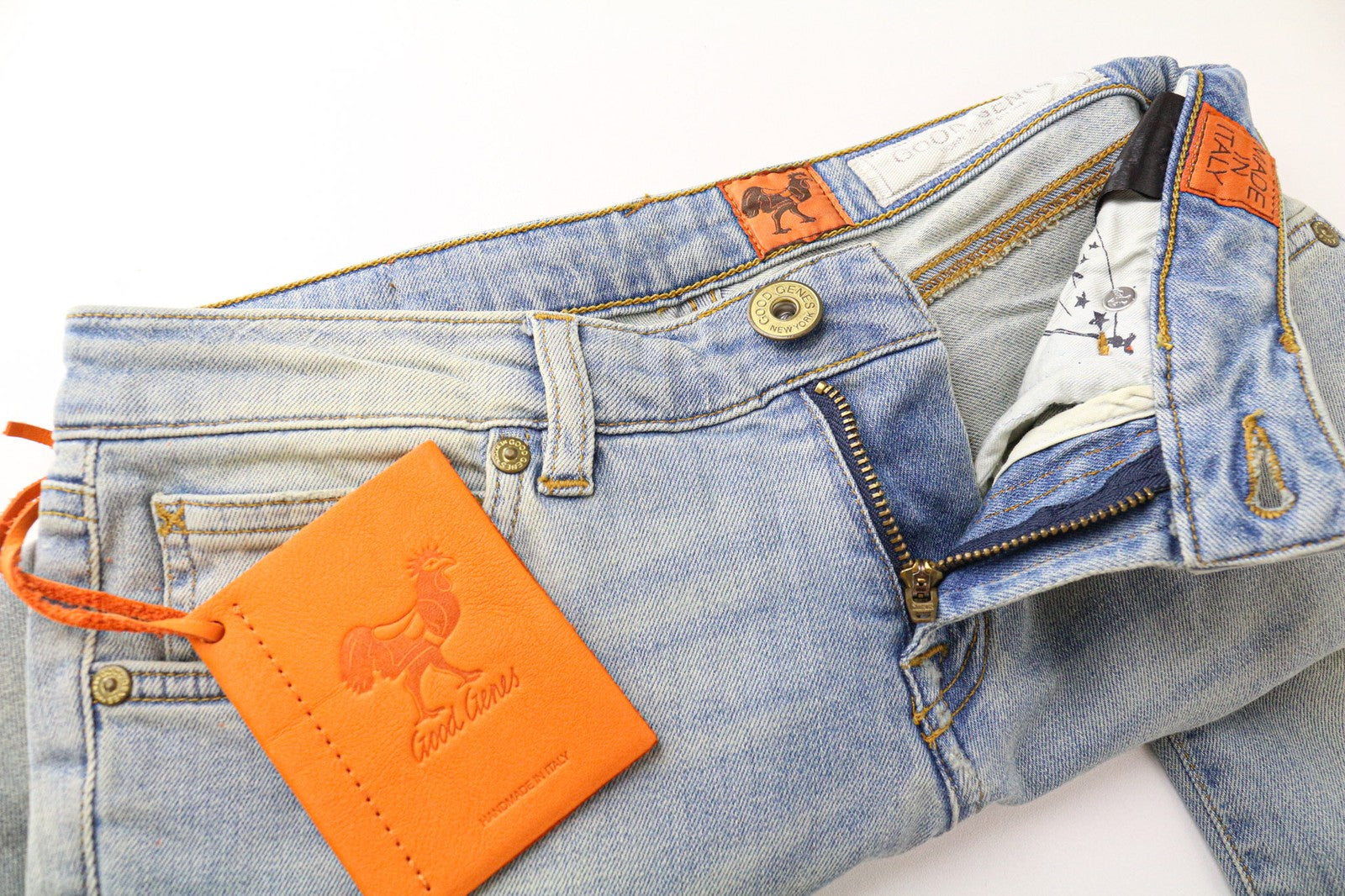 GOOD GENES Women's Skinny W27/L33 Blue Washed Distressed Cotton Stretch Jeans