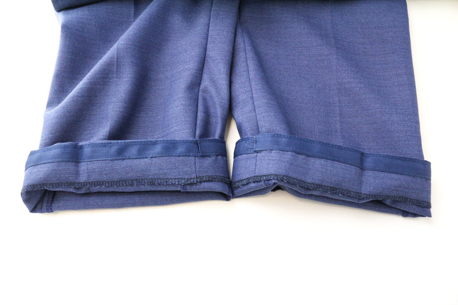 SUITSUPPLY Brescia Men's Slim UK42L Blue Wool Pleated Formal Lined Trousers