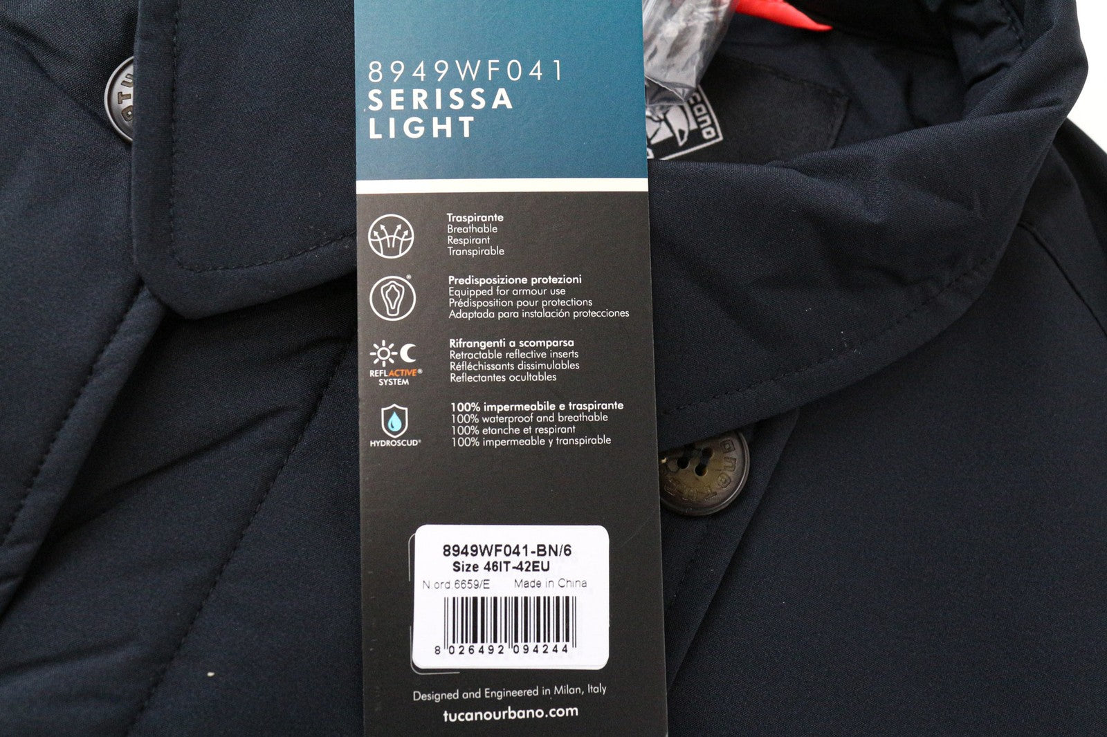 TUCANO URBANO Serissa Light Women's EU42 Navy Double Breasted Moto Jacket