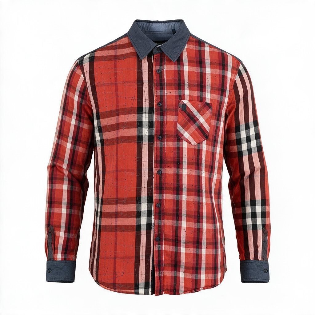 Red Cotton Button-up