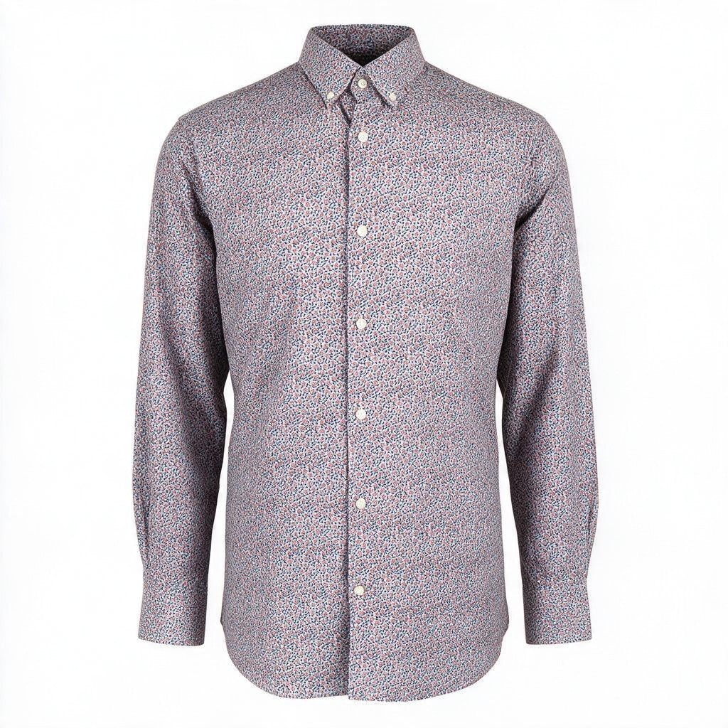 Blue Cotton Button-up