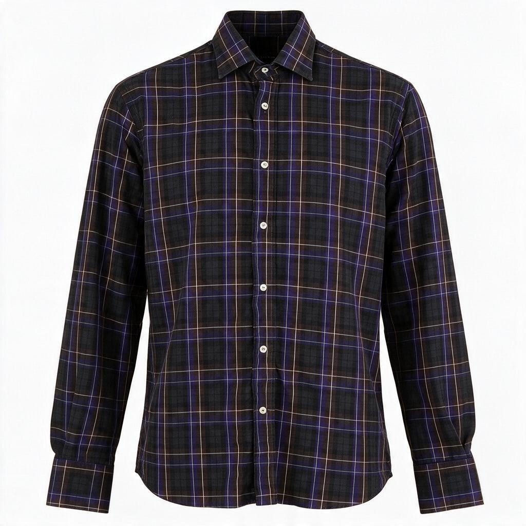 Black Cotton Button-up