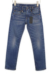 Jeans Cuffed Boy Straight Dalston Selvedge Blue Stretch