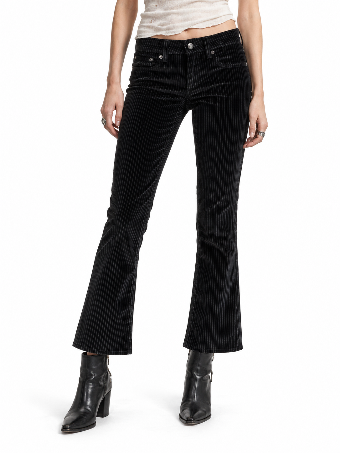 Trousers Boy Kick Black Velvet Stripe