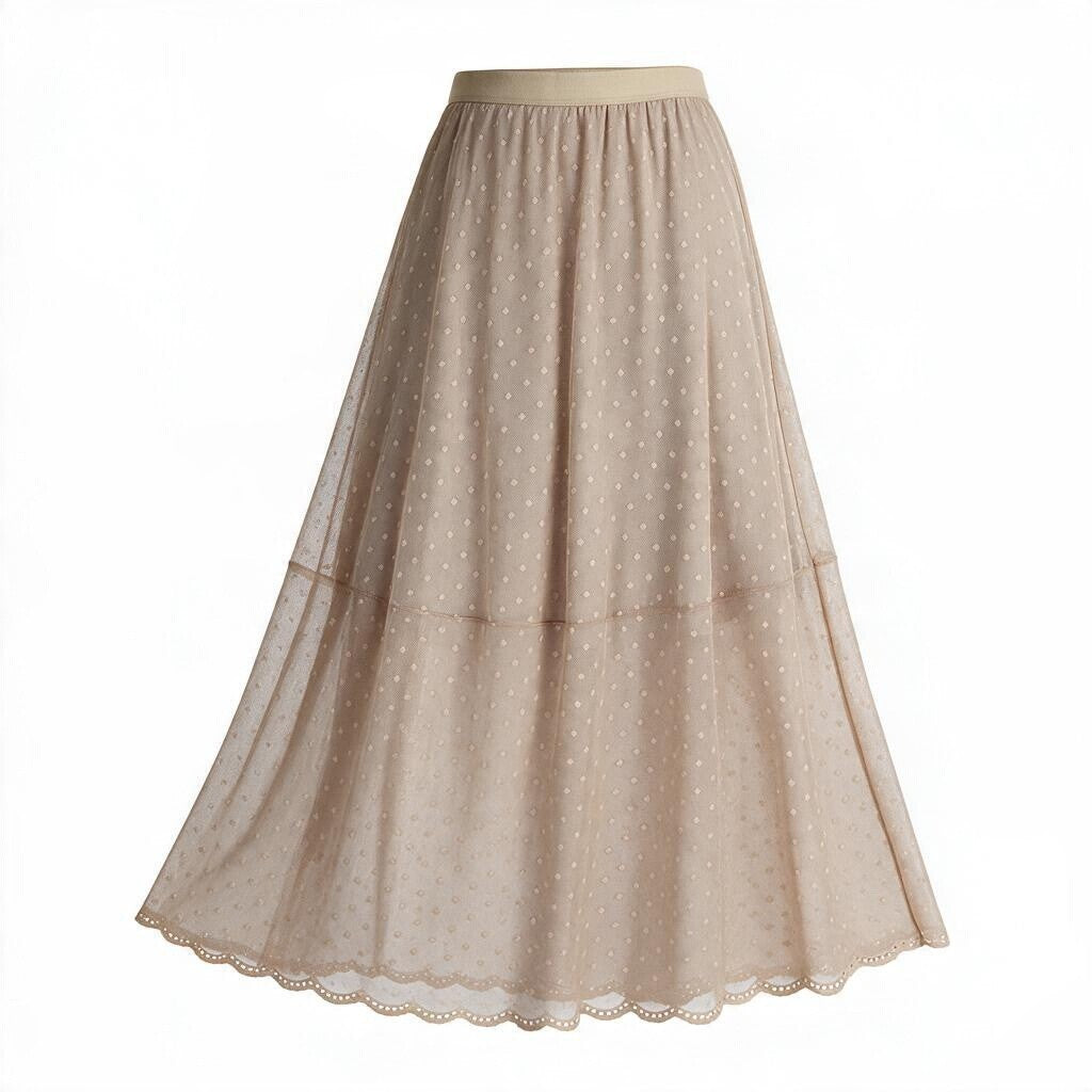 Beige Nylon Skirt