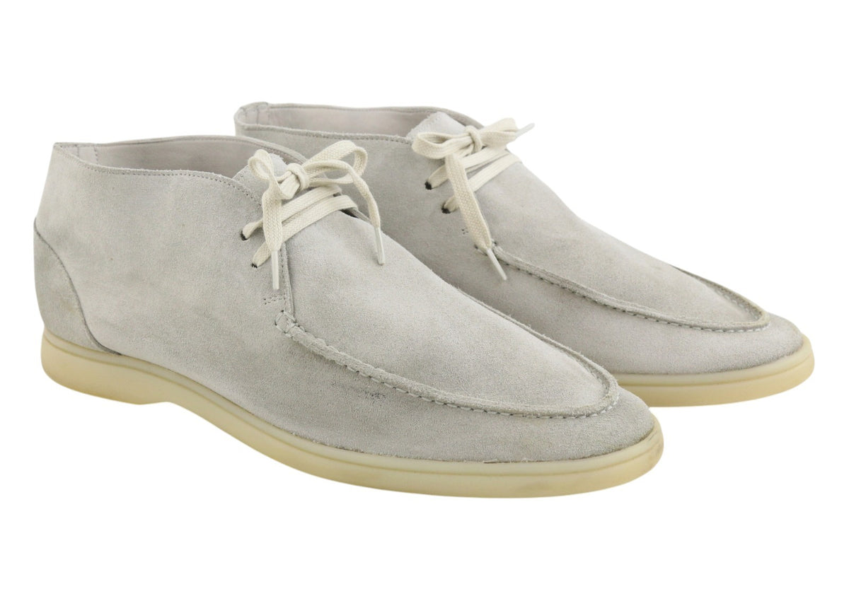 Grey Leather Desert Boots
