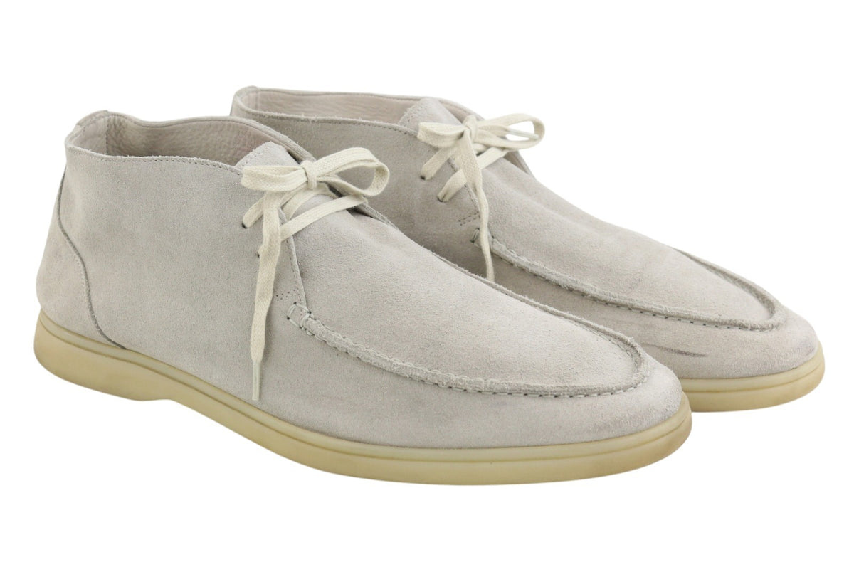 Grey Leather Desert Boots