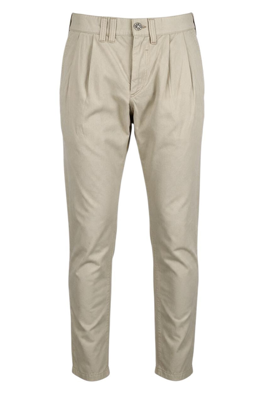 beige Acetate Trousers